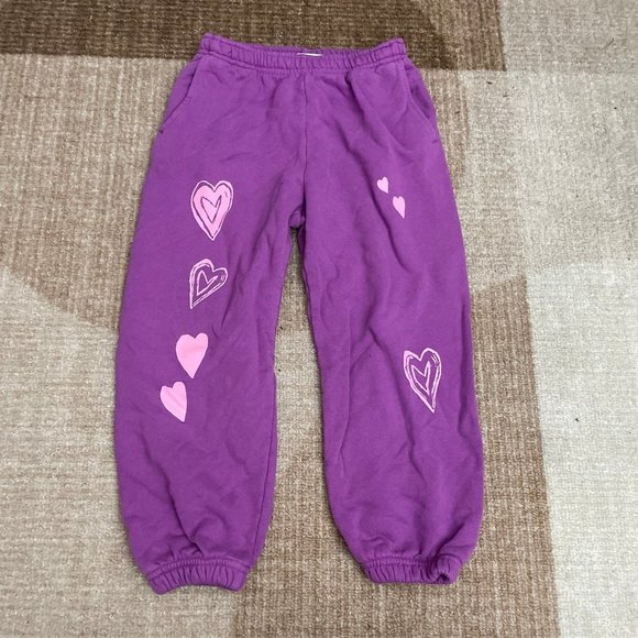 KIDS WORLDWIDE SSENSE Exclusive Kids Purple Heart Lounge Pants Sz 8 - Picture 4 of 8